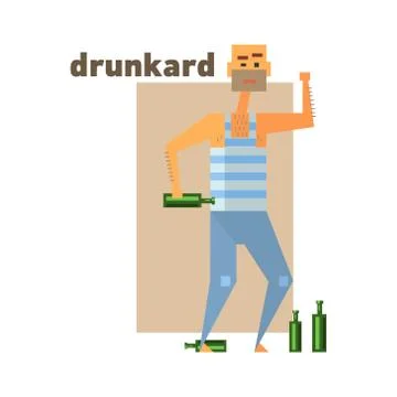 Drunkard Abstract Figure Stock Illustration