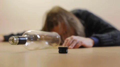 Drunkard and Empty Bottle Stock Footage 81860327