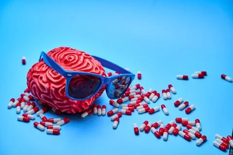 Drunken human brain Stock Photos