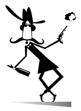 Drunken man isolated Stock Illustration