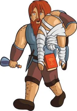 Drunken red-haired healer Stock Illustration