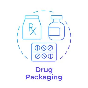 Drup packaging blue gradient concept icon Stock Illustration