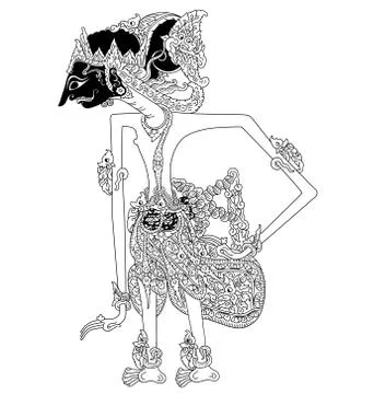 Drupada Wayang Kulit Stock Illustration