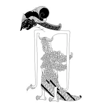 Drupadi Wayang Kulit Stock Illustration