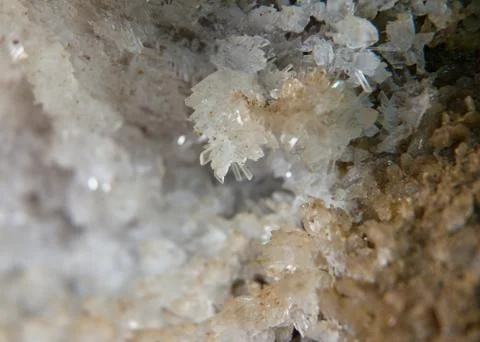 Druze of crystals in the cave Stock Photos
