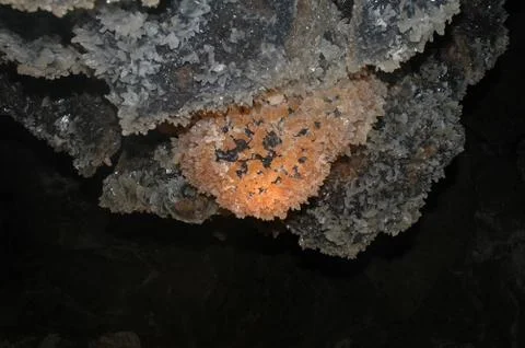 Druze of crystals in the cave Stock Photos