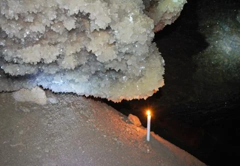 Druze of crystals in the cave Stock Photos