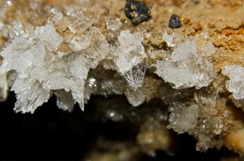 Druze of crystals in the cave Stock Photos