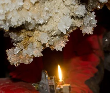 Druze of crystals in the cave Stock Photos