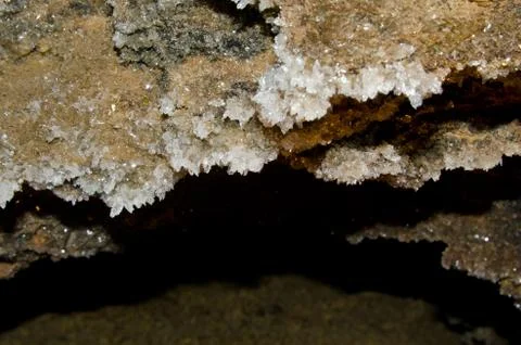 Druze of crystals in the cave Foto stock