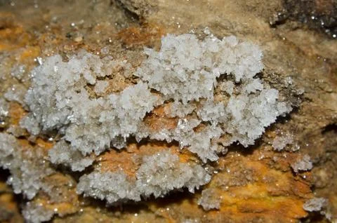 Druze of crystals in the cave Stock Photos