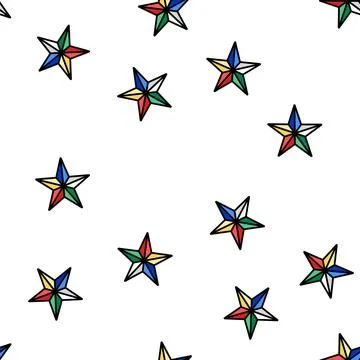 Druze religion vector seamless pattern Stock Illustration
