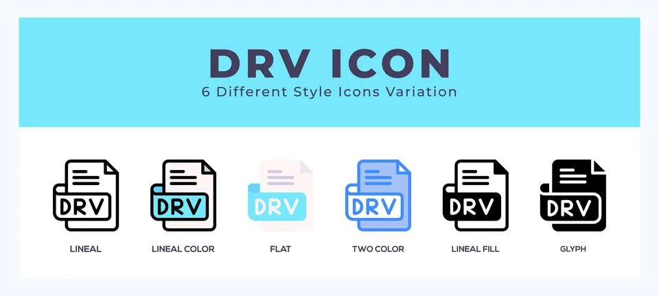 Drv file vector icons designed. icon symbol set. Ilustração Stock