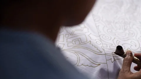 Drwaing Batik Tulis Stock Footage 95655020