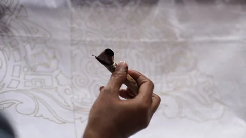 Drwaing Batik Tulis Stock Footage 95655065