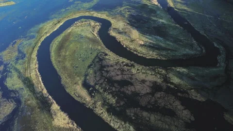 Drweca River - Aerial Forward Flight - 4K ProRes Stock Footage 332498429