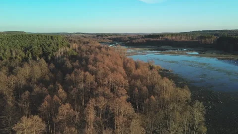 Drweca River - Aerial Forward Flight - 4K ProRes Stock Footage 332507843