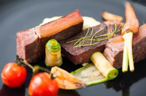 Dry-aged beef steak Stock Photos