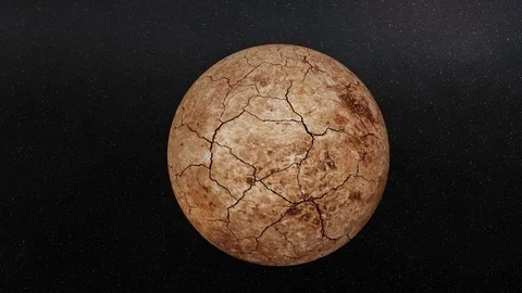 Dry and dead planet 3D CGI Render with camera movement Stock Footage 123251197