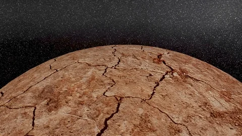 Dry and dead planet 3D CGI Render with camera movement Stock Footage 123251208