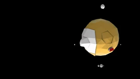 Dry and dead planet 3D render with lonely abandoned houses in dark space. Stock Footage 125645132