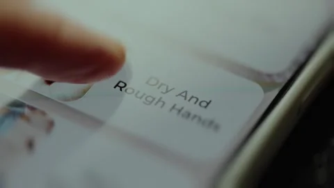 Dry And Rough Hands category with natural beauty hacks on beauty application Stock Footage 326877244