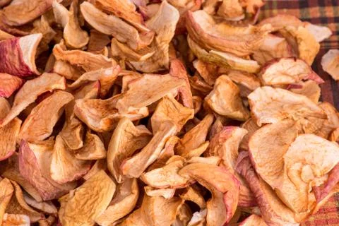 Dry apple chips Stock Photos