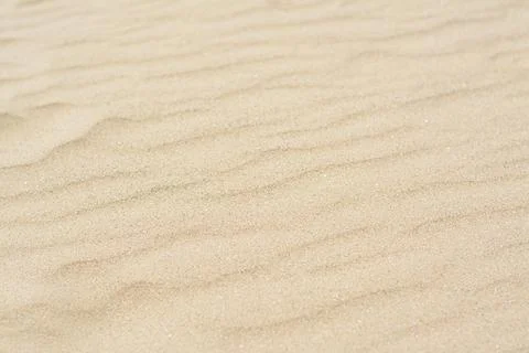 Dry beach sand with wave pattern as background Stock Photos