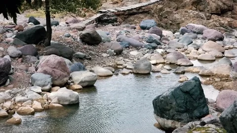 Dry bed of a mountain river. Stock-Footage 138676287