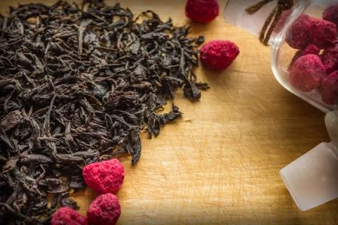 Dry black tea. Stock Photos