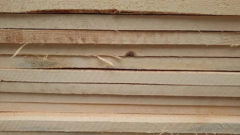 Dry boards. Pine boards. Lumber in the close-up Stock Footage 111135663