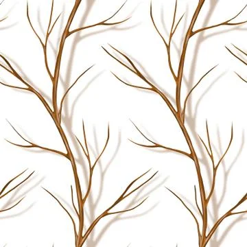 Dry branch. Seamless pattern Stock Illustration
