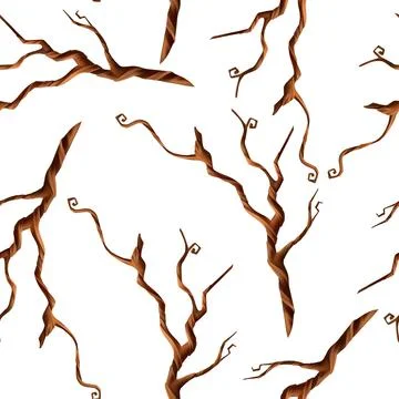 Dry branches seamless pattern. Decorative background. Stock Illustration