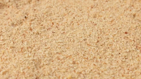 Dry bread crumbs texture circle rotation close up Stock Footage 286852334