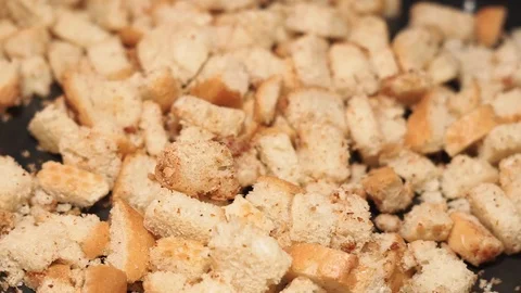 Dry bread making crackers close up Stock Footage 124724994