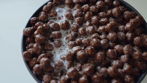 Dry breakfast. Chocolate balls. Stock Footage 139407176