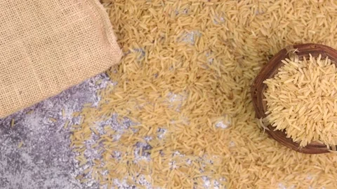 Dry brown rice Stock Footage 170249385
