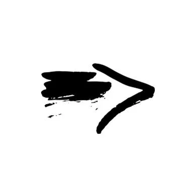 Dry brush arrow icon. Vector illustration. Illustrazione stock