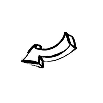 Dry brush down arrow icon. Vector illustration. Stock Illustration