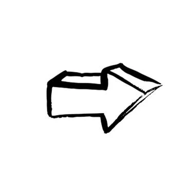 Dry brush down arrow icon. Vector illustration. Illustrazione stock