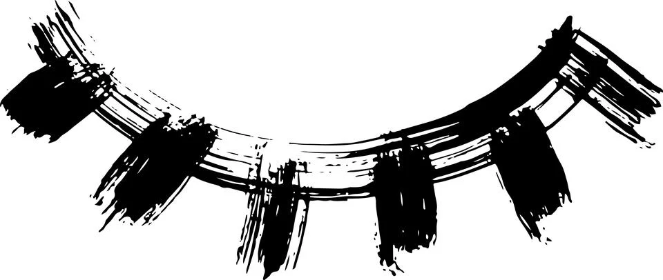 Dry Brush Ink Closed Eye Stock Illustration