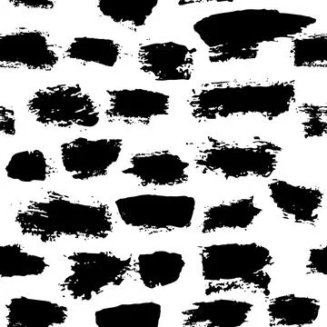Dry Brush Lines Seamless Vector Black and White Pattern Stockillustratie