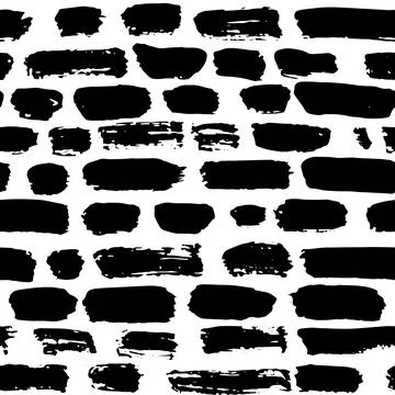 Dry Brush Lines Seamless Vector Black and White Pattern Illustrazione stock