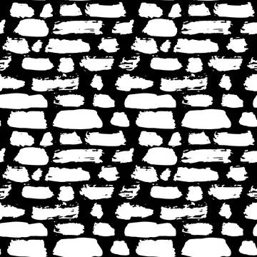 Dry Brush Lines Seamless Vector Pattern Imitating Brick Wall Stock Illustration