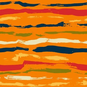 Dry Brush Lines Seamless Vector Colorful Pattern Illustrazione stock