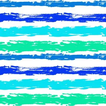 Dry Brush Lines Seamless Vector Blue Pattern Stock Illustration