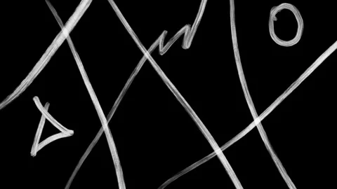 Dry brush strokes on black background, grunge texture background animation. Video stock 269380127