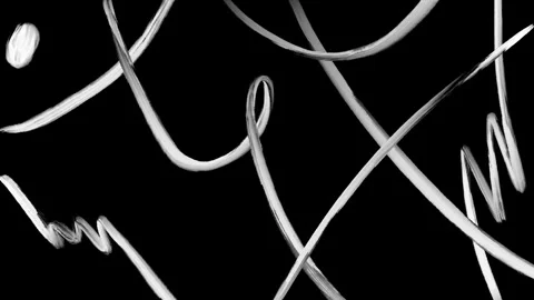 Dry brush strokes on black background, grunge texture background animation. Video stock 269380584