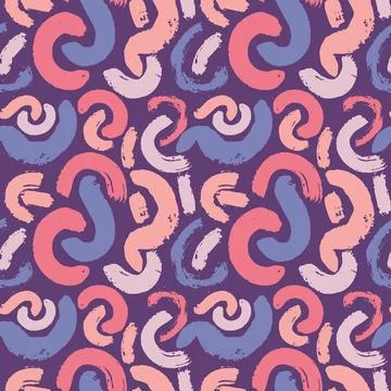 Dry Brush Strokes Seamless Pattern. Hand Drawn Artwork Abstract Vector Illustrazione stock