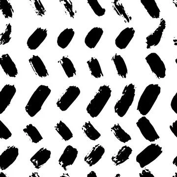 Dry Brush Strokes Seamless Pattern. Hand Drawn Artwork Abstract Vector Illustrazione stock